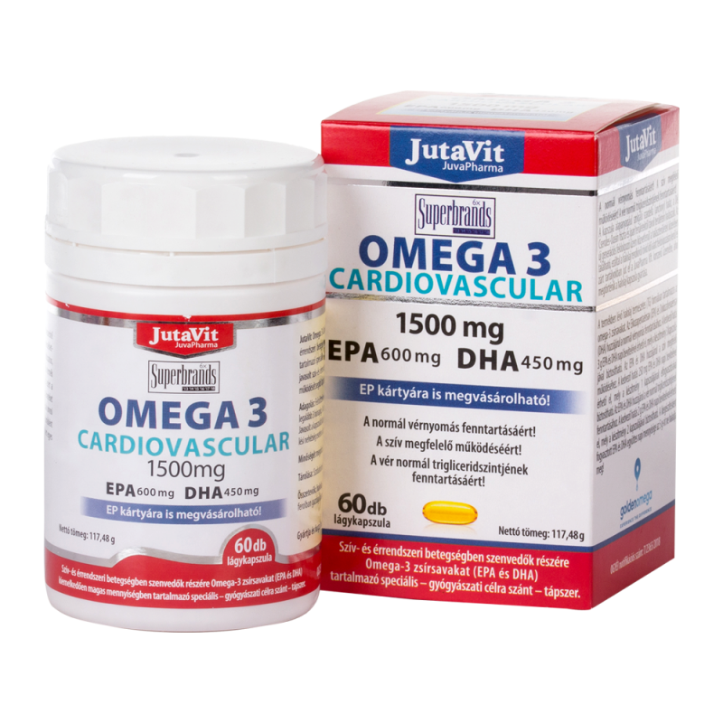 JutaVit OMEGA 3 CARDIOVASCULAR 1500 mg EPA 600 mg DHA 450 mg