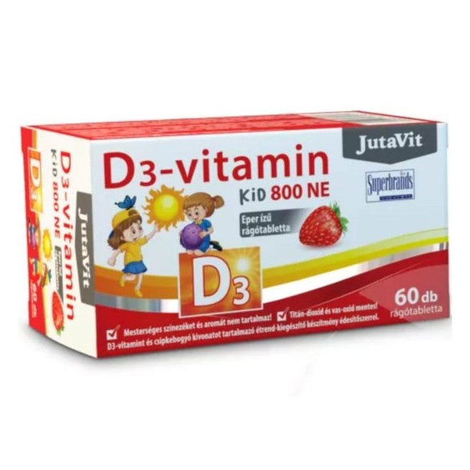 JUTAVIT VITAMINA D 800-NE KID 60 TABLETE MASTICABILE ,CAPSUNI Default Title