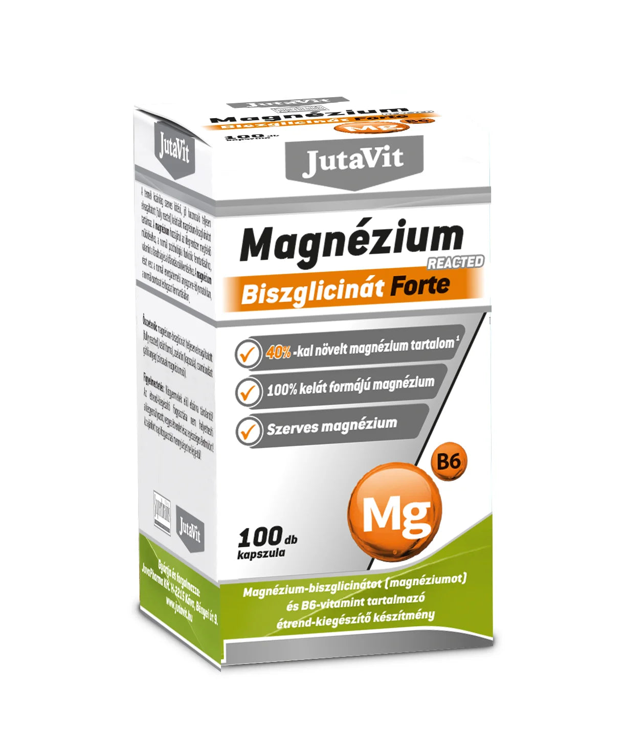 JutaVit Bisglicinat de Magneziu Forte + B6 100 capsule