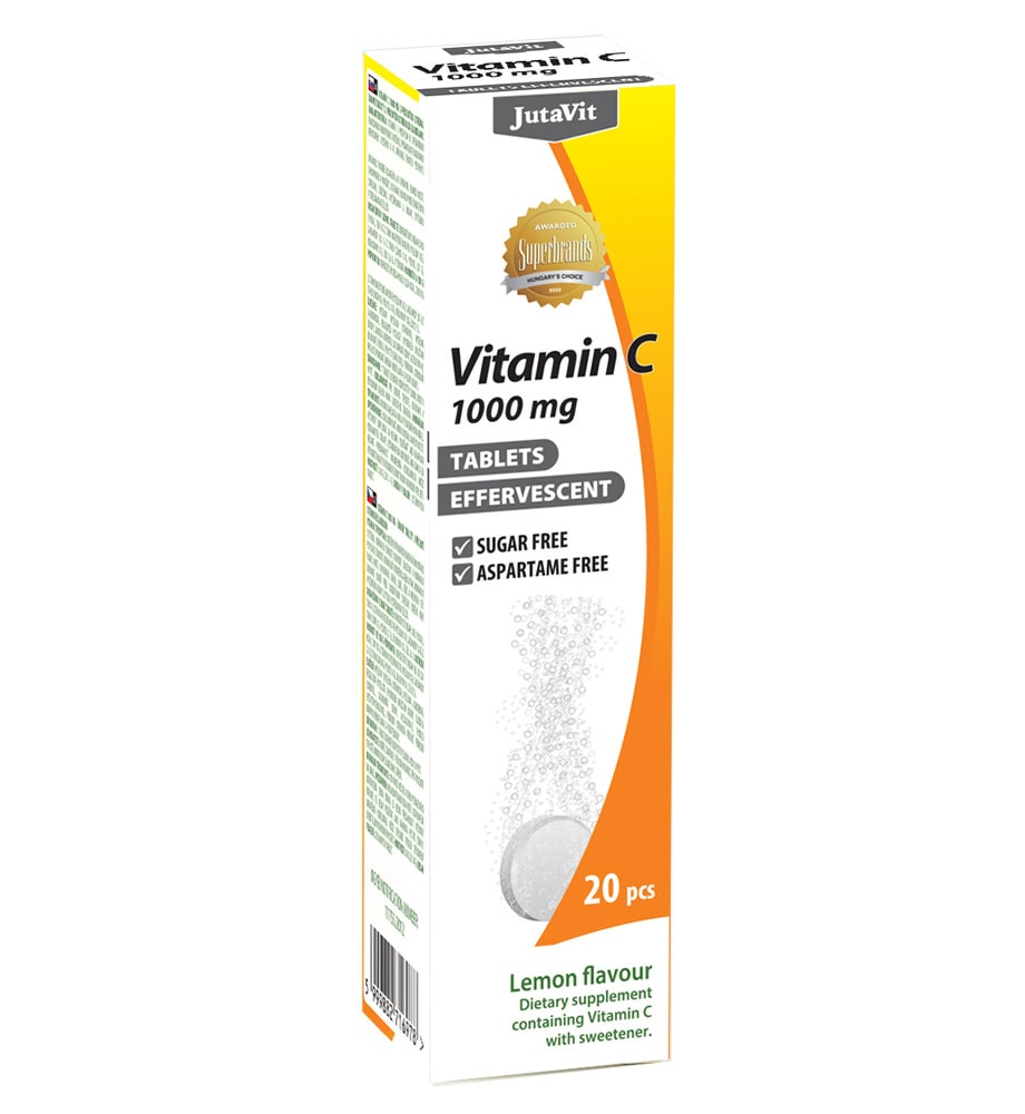 Vitamina C Tablete Efervescente cu gust de Lamaie 1000 mg 20 tablete/cutie