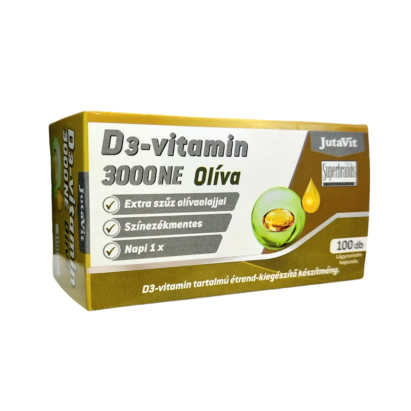 Vitamina D3 3000 NE JutaVit Vitamina D3 și ulei de măsline 100 capsule