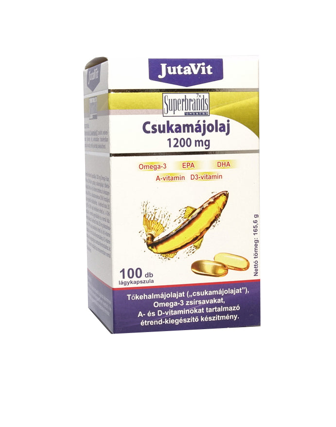 JutaVit Ulei de ficat de cod 1200 mg Omega-3 100 capsule Default Title