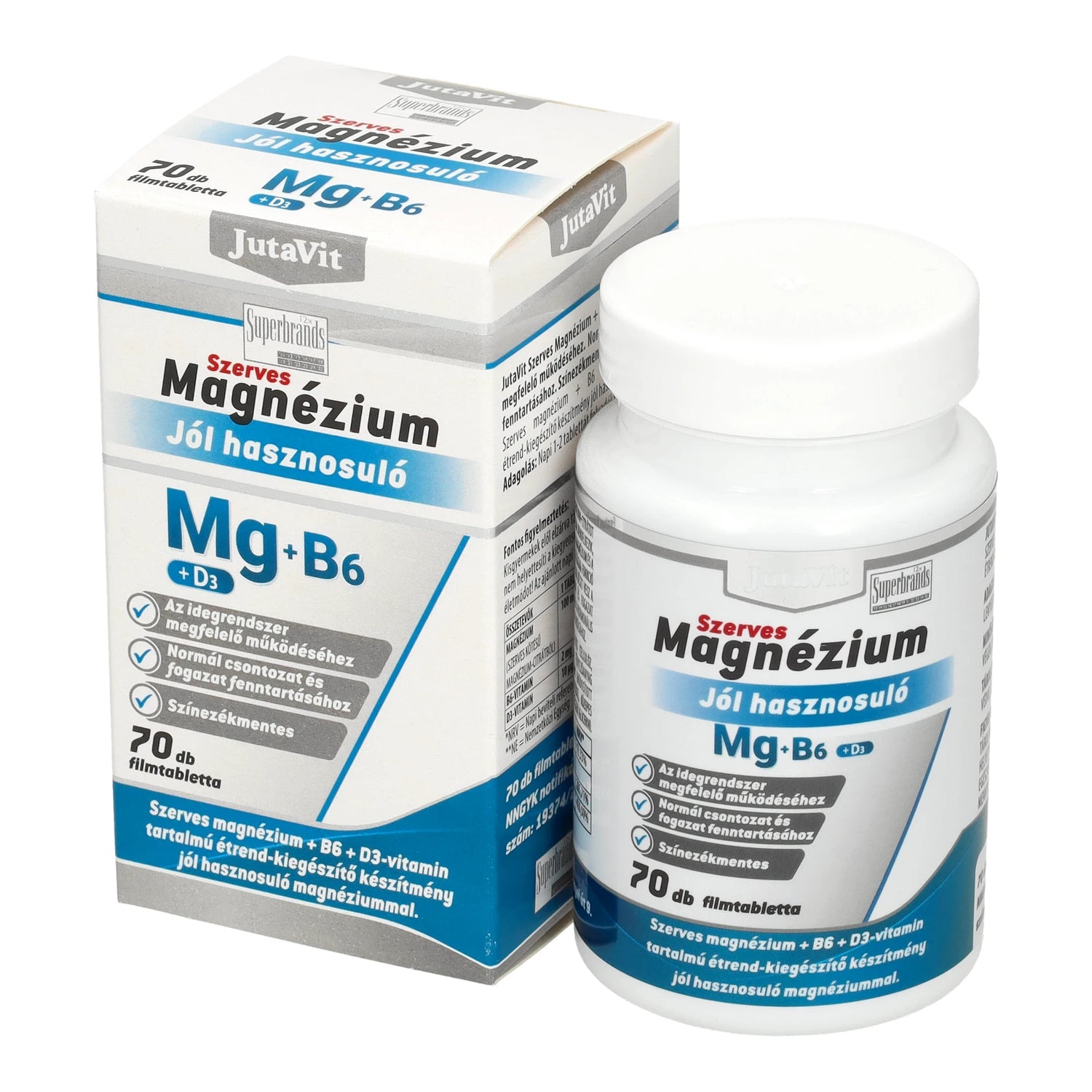 JutaVit Magneziu Organic Mg + B+ D3 70 tablete