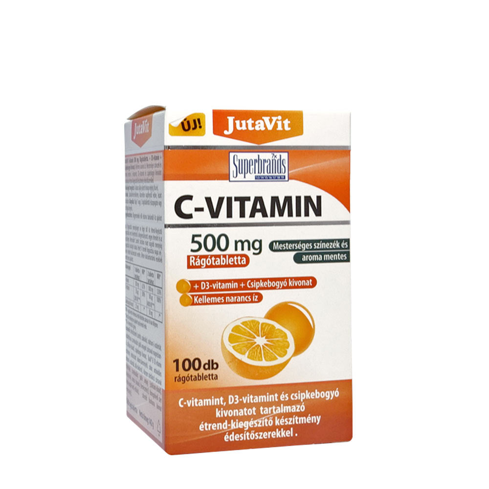 JUTAVIT VITAMINA C 500 MG +D3 SI EXTRAC DE |MACESE TABLETE MASTICABILE 100 BUC Default Title